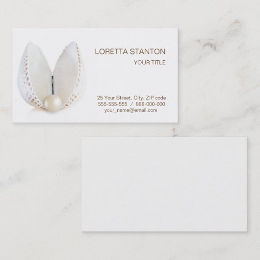 真珠および貝殻 名刺 (正面/裏面)