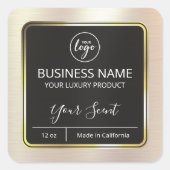 真珠および金ゴールドろうそくラベル スクエアシール (正面)