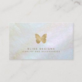 真珠かわいらし蝶の金箔 名刺