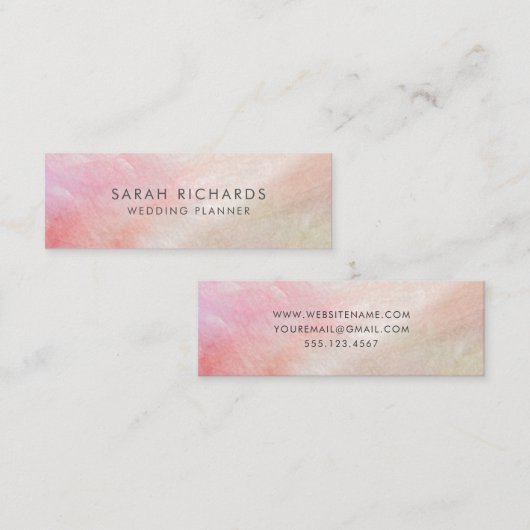 真珠かわいらし貝の珊瑚色のピンク色の母 スキニー名刺 (正面/裏面)