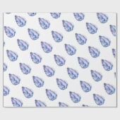真珠が付いている水彩画のカキ貝 ラッピングペーパー (フラット)