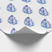 真珠が付いている水彩画のカキ貝 ラッピングペーパー (角)