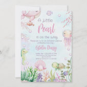 真珠が赤ちゃんシャワーの招待を受けている 招待状 (正面)