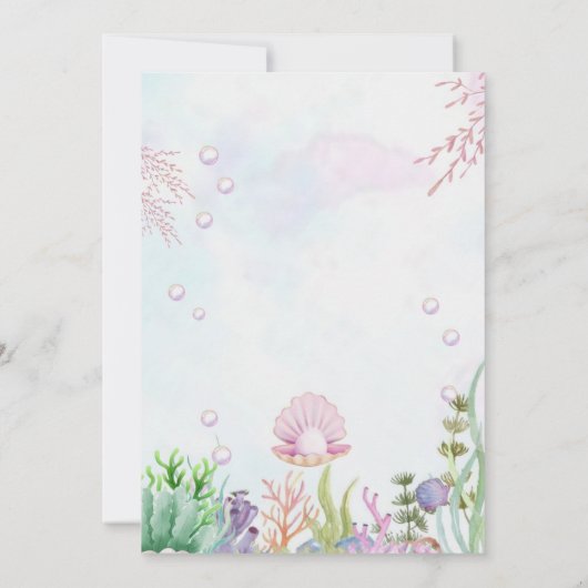 真珠が赤ちゃんシャワーの招待を受けている 招待状 (裏面)