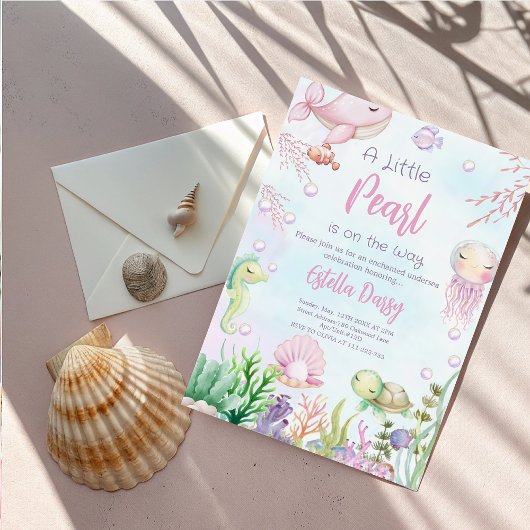 真珠が赤ちゃんシャワーの招待を受けている 招待状