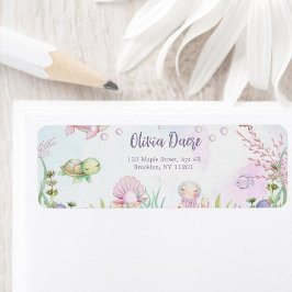 真珠が途中にある – 差出人住所ラベル ラベル