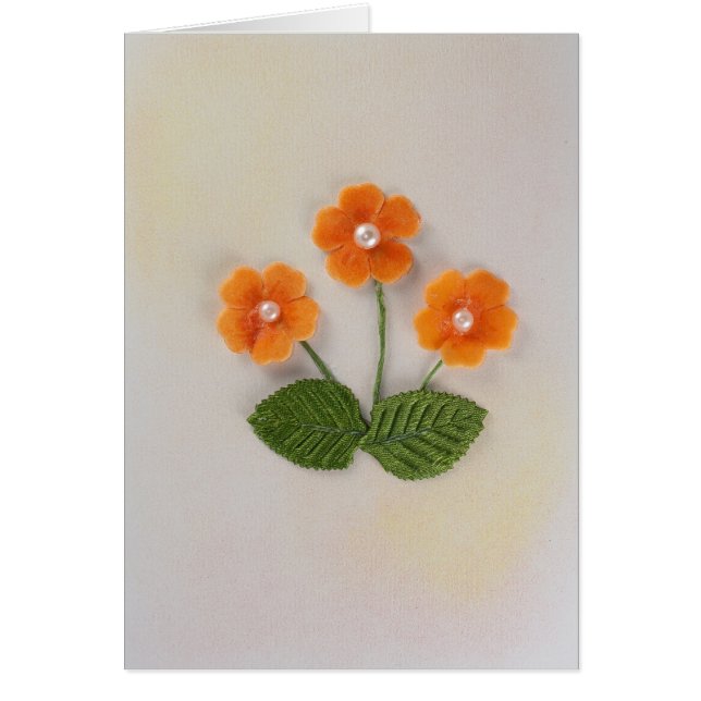 真珠でオレンジ色の花をパーソナライズ (正面)