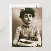 真珠でタトゥーを入れ、ビクトリアンサーカス写真 ポストカード (正面/裏面)