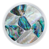 真珠とアワビ – ボロノイ細胞モザイク セラミックノブ (正面)