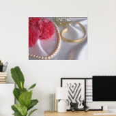 真珠とカーネーションをタガリーで ポスター (ホームオフィス)