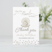 真珠とシェル真珠恋しく思コアへMRSブライダルシャワー サンキューカード (スタンド正面)