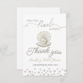 真珠とシェル真珠恋しく思コアへMRSブライダルシャワー サンキューカード (正面/裏面)