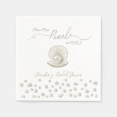 真珠とシェル真珠恋しく思コアへMRSブライダルシャワー スタンダードカクテルナプキン (正面)