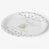 真珠とシェル真珠恋しく思コアへMRSブライダルシャワー ペーパープレート (アングル)