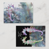 真珠とシーウマズモノグラムピンクホワイトの母 名刺 (正面/裏面)