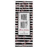 真珠とチェインストライプを持つワインではないヴィンテージ ワインギフトバッグ (正面)
