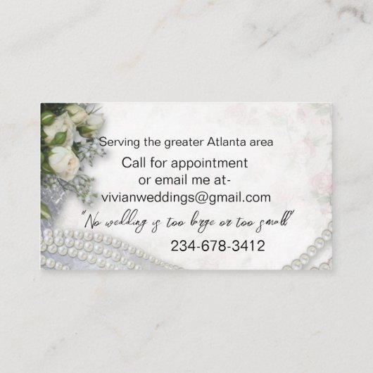 真珠とバラウェディングプランナー 名刺 (裏面)