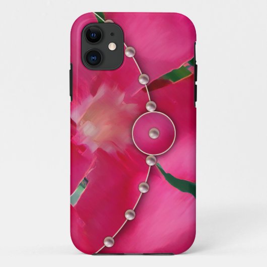 真珠とピンクの花びら Case-Mate iPhoneケース (裏面)