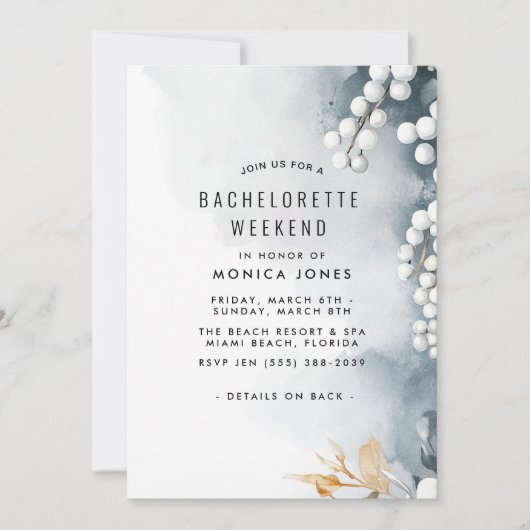 真珠とフローラバチェロレッテ週末パーティー 招待状 (正面)