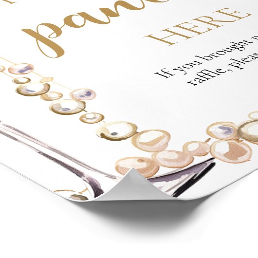 真珠とプロセッコあなたのパンティゲームサインをドロップ ポスター (角)