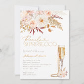 真珠とプロセッコとフローラブライダルシャワー 招待状 (正面)