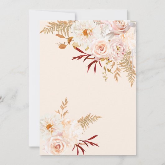 真珠とプロセッコとフローラブライダルシャワー 招待状 (裏面)