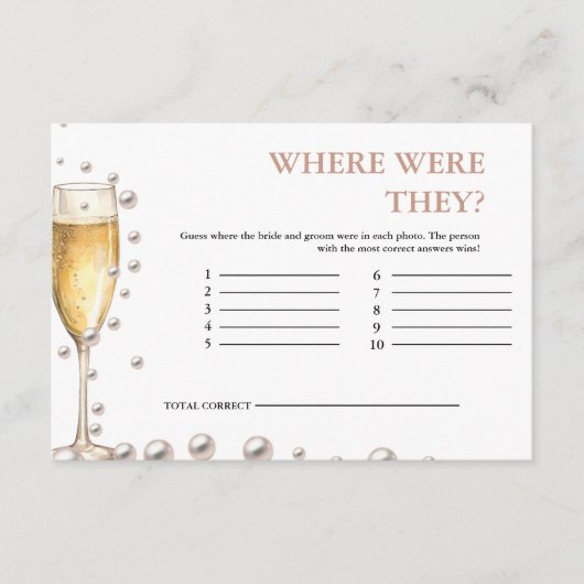 真珠とプロセッコどこ彼らはブライダルゲーム エンクロージャーカード (正面)