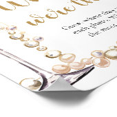 真珠とプロセッコどこ彼らはブライダルシャワー ポスター (角)