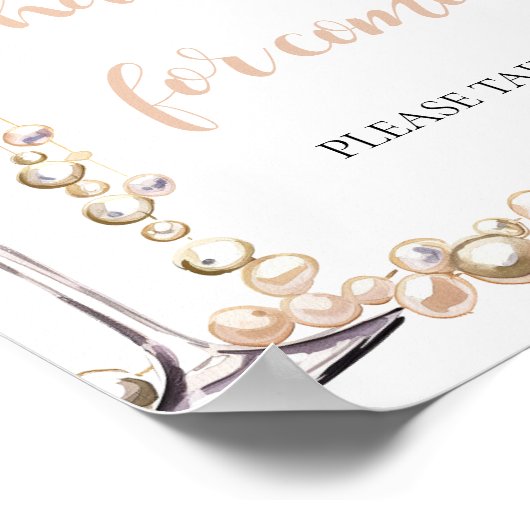 真珠とプロセッコのサイン来に感謝 ポスター (角)