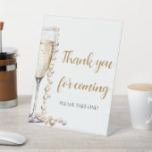 真珠とプロセッコのサイン来に感謝 台座サイン (インサイチュ)