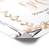 真珠とプロセッコのシャンパンカードとギフトサイン ポスター (角)