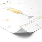 真珠とプロセッコのブライダルシャワーの好意 ポスター (角)