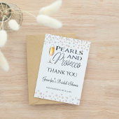 真珠とプロセッコのブライダルシャワーの恩恵 サンキューカード