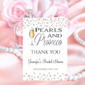 真珠とプロセッコのブライダルシャワーの恩恵 サンキューカード