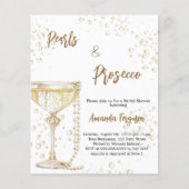 真珠とプロセッコのブライダルシャワーの招待 (正面)