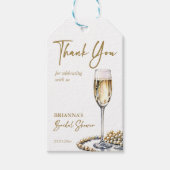真珠とプロセッコのブライダルシャワーエレガントの恩恵 ギフトタグ (正面)