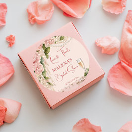 真珠とプロセッコのブライダルシャワーエレガントの恩恵 ラウンドシール