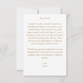 真珠とプロセッコのブライダルシャワーエレガント印刷 サンキューカード (裏面)