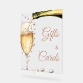 真珠とプロセッコのブライダルシャワーギフト&カード アクリルサイン (傾斜)