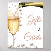 真珠とプロセッコのブライダルシャワーギフト&カード ポスター (正面)
