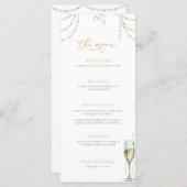 真珠とプロセッコのブライダルシャワーメニュー メニュー (正面/裏面)