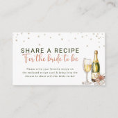 真珠とプロセッコのブライダルシャワーレシピ要求 エンクロージャーカード (正面)
