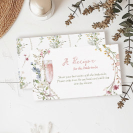 真珠とプロセッコのブライダルシャワーレシピ要求 エンクロージャーカード