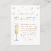 真珠とプロセッコのブライダルシャワーレシピ要求 エンクロージャーカード (正面)