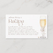 真珠とプロセッコのブライダルシャワーレシピ要求 エンクロージャーカード (正面)