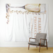 真珠とプロセッコのブライダルシャワー写真の背景 タペストリー (インサイチュ(横))