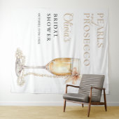 真珠とプロセッコのブライダルシャワー写真の背景 タペストリー (インサイチュ(横))