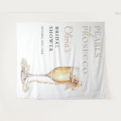 真珠とプロセッコのブライダルシャワー写真の背景 タペストリー (正面(横))