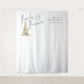 真珠とプロセッコのブライダルシャワー写真の背景 タペストリー (正面)