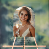 真珠とプロセッコのブライダルシャワー写真ようこそ アクリルサイン (ニュートラル)